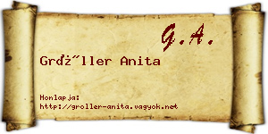 Gröller Anita névjegykártya
